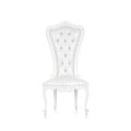 Throne Chairs - Armless White Tufted 