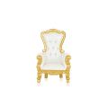 Child Throne Chair - Tufted White | Gold Base