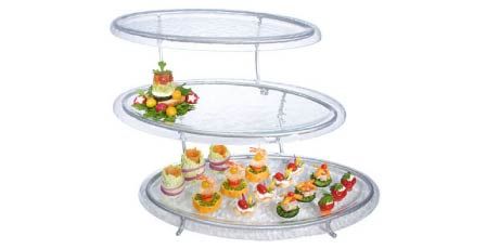3 Couche Niveaux Céramique Blanc Rond Serving Display Cakes Plateau Aliments stand rack
