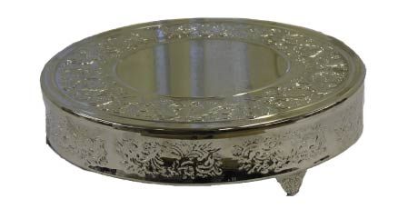 18 Round Silver Cake Stand Rentals